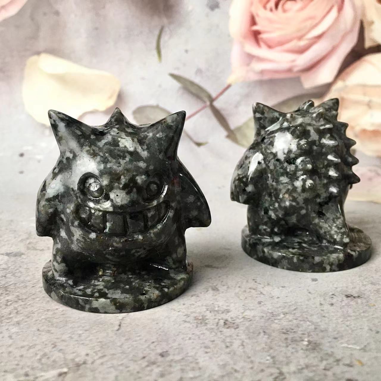 Natural crystal Gemstone Quartz Carving Gengar Yooperlite Healing For Gift Decoration