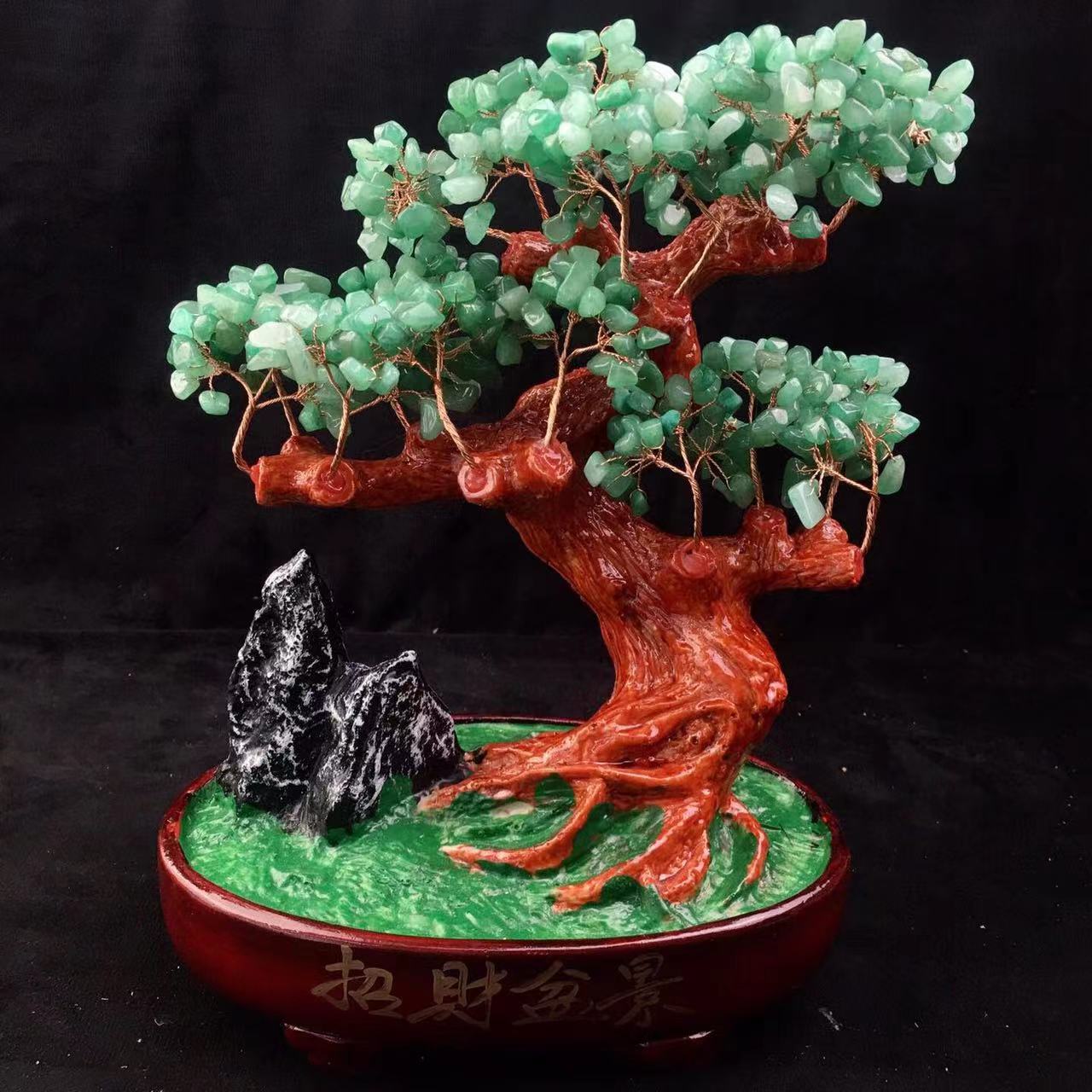Wholesale Natural Healing Tree Pink Rose Citrine Green Aventurine Crystal Gemstone Quartz Lucky Money Tree Of Life