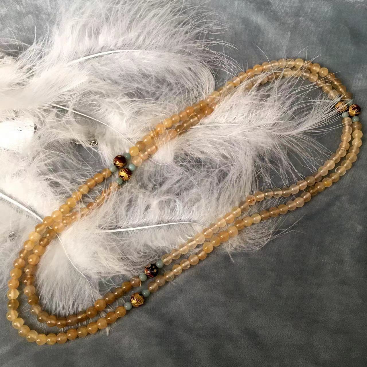 Wholesale high quality Natural Crystal Rabbit Hair Rutilated Quartz Yellow Rabbit Hair Rutilated Quartz Bracelet 6mm
