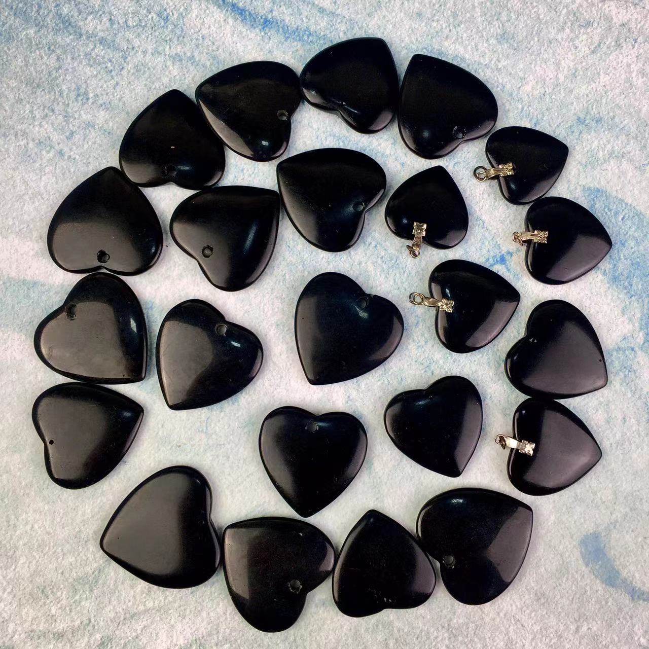 High quality wholesale Natural Crystal Black Obsidian pendant For Decoration