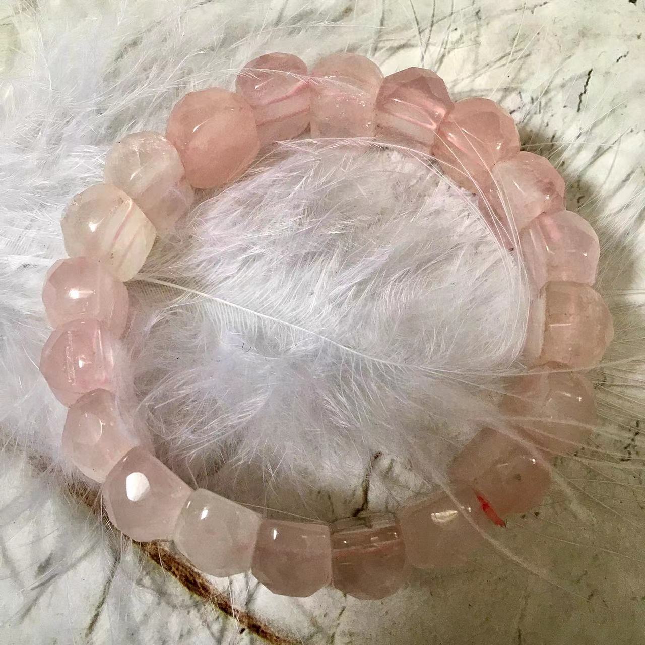 Gorgeous Bracelet Bangle Rose Quartz Mix crystal Double Drill Bracelet