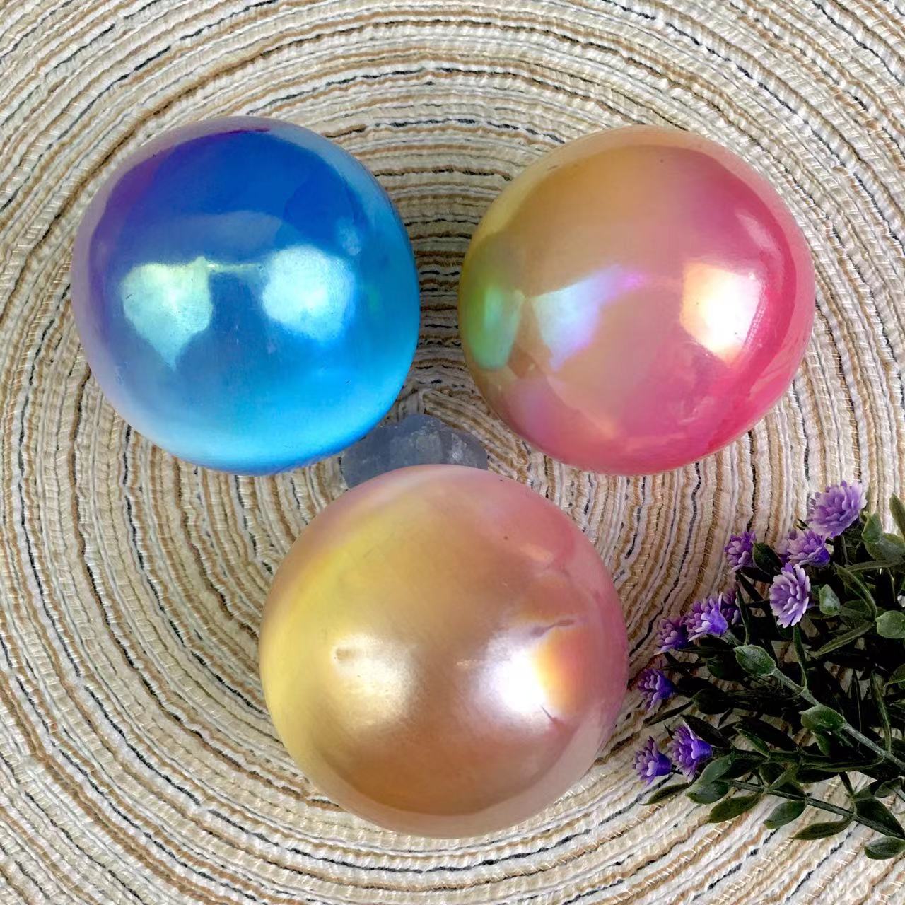 Wholesales high quality aura selenite ball sphere natural healing crystal sphere gemstone for home decoration