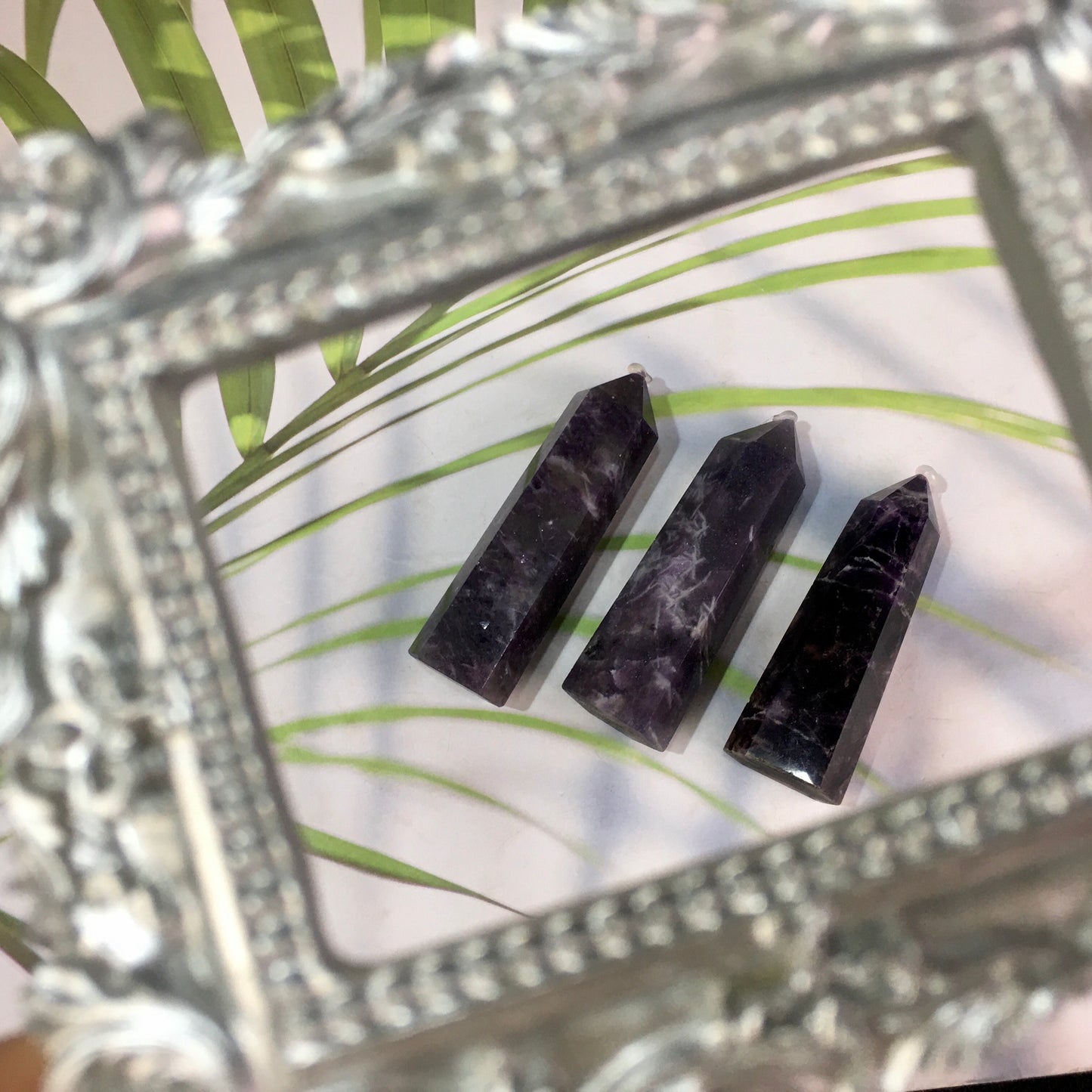 Wholesale natural healing tourmaline purple mica tower for decoration 1kg