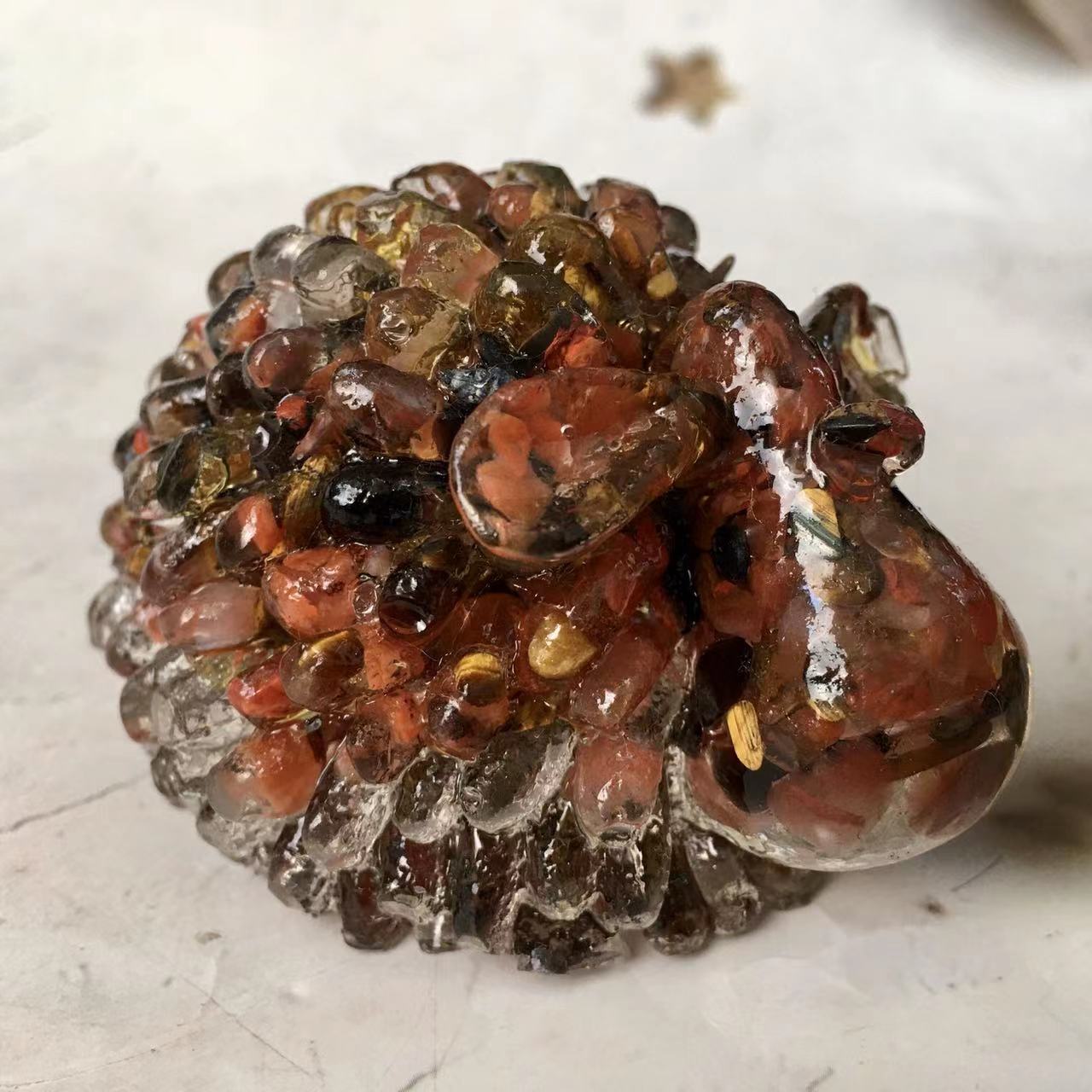 Natural healing crystals gravel chip carving epoxy resin crystal crafts crystal animal donkey
