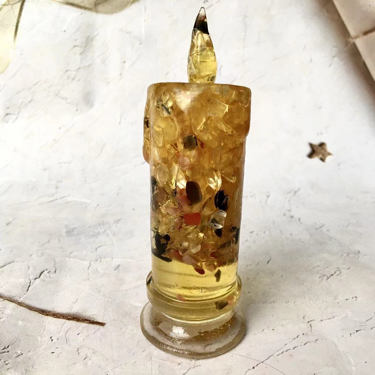Natural healing crystals gravel chip carving epoxy resin crystal crafts crystal candle/rabbit /pendant /Indian /Doraemon