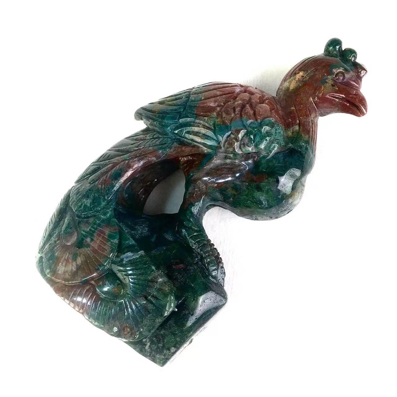 Natural crystal Ocean jasper Carvings Peacock Hand Carved Crystal gemstone for decoration
