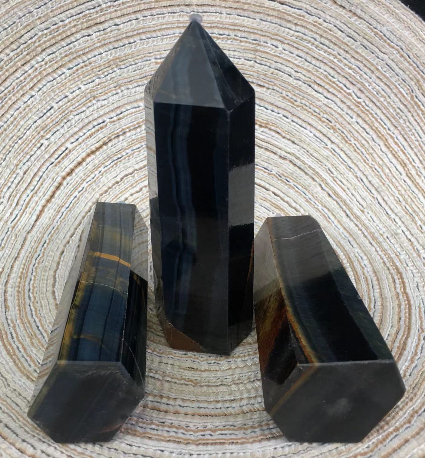 Wholesale Natural crystal tower blue tiger eye stone for decoraiotion 1kg