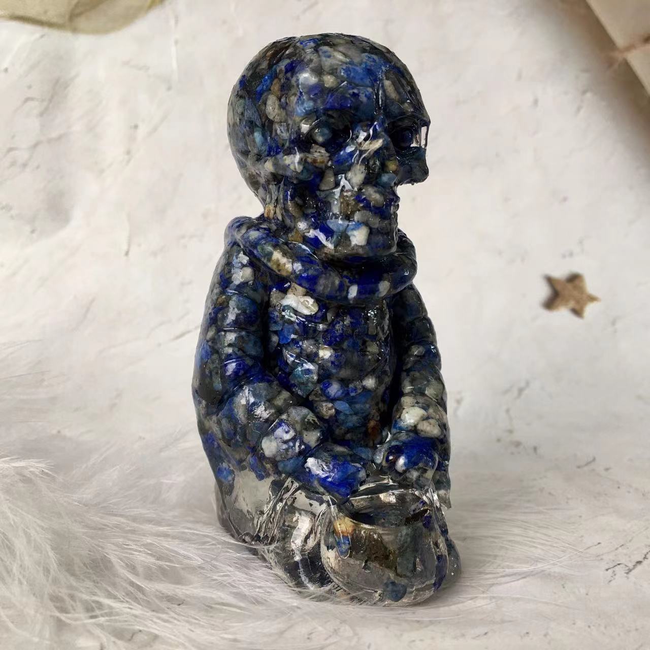 Natural healing crystals gravel chip carving epoxy resin crystal crafts crystal death