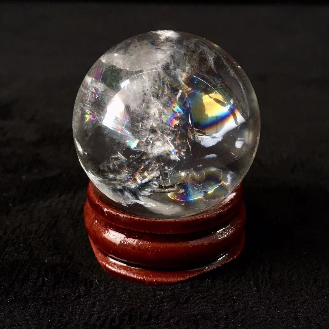 Wholesale high quality reiki natural Mini rainbow clear quartz sphere for decoration 1pc