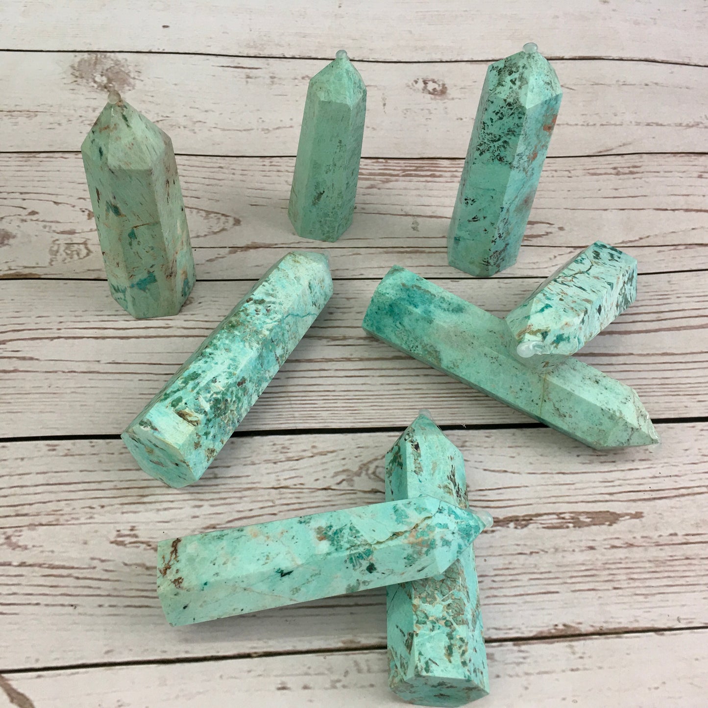 Wholesale high quality reiki natural American turquoise Healing stone tower for decoraiotion1kg