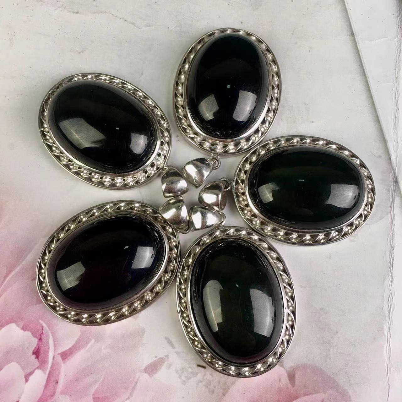 High quality wholesale Natural Crystal Black Obsidian pendant For Decoration