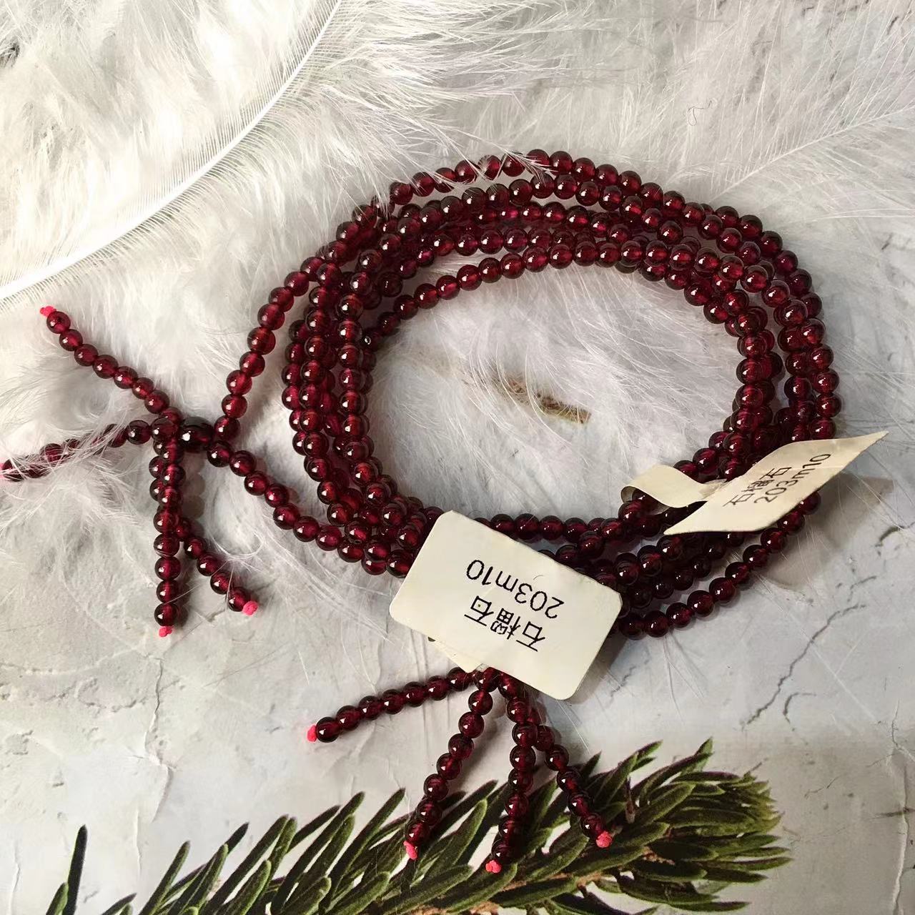 Natural Polish Red Garnet Gemstones Healing Crystal 3/4mm Round Beads Stretch mutil turn Bracelet