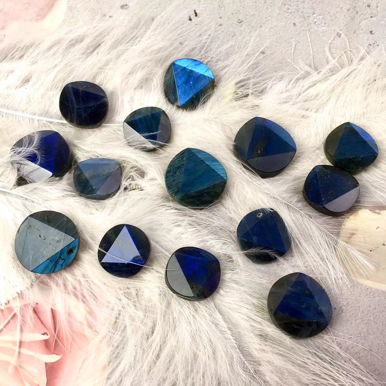 Natural crystal Lab round slice have good flash as pendant Crystal gemstone