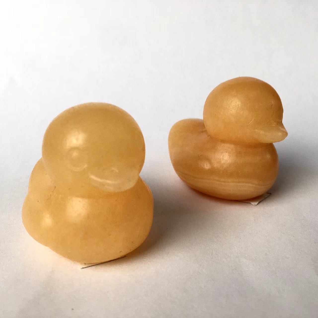 Wholesale Natural Crystal Orange Calcite Duck Crystal Duck Animal Carving Decorations