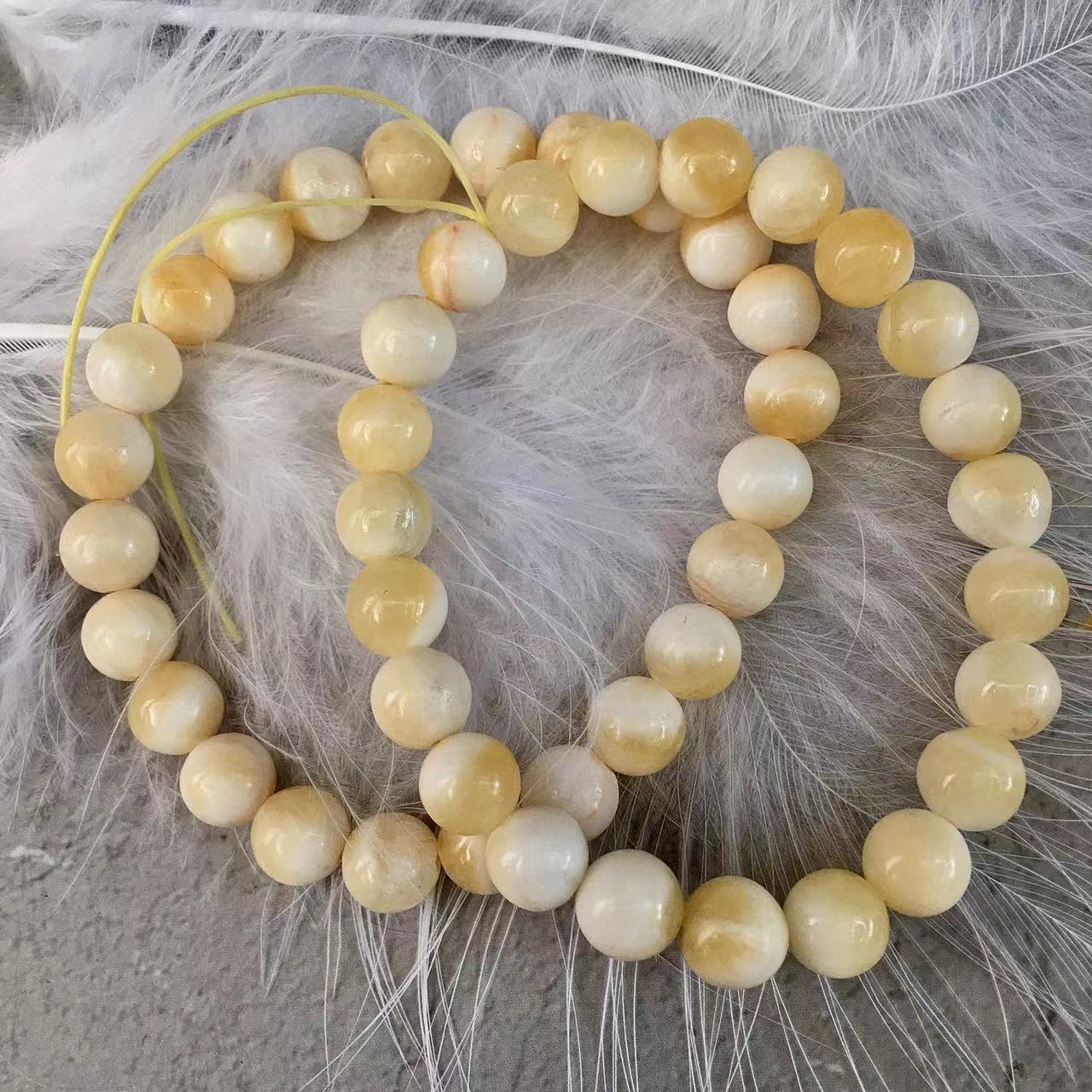 Natural crystal Golden Tridacna Stone Bracelet 8mm/12mm Meditation Mala Grounding Stone Protection