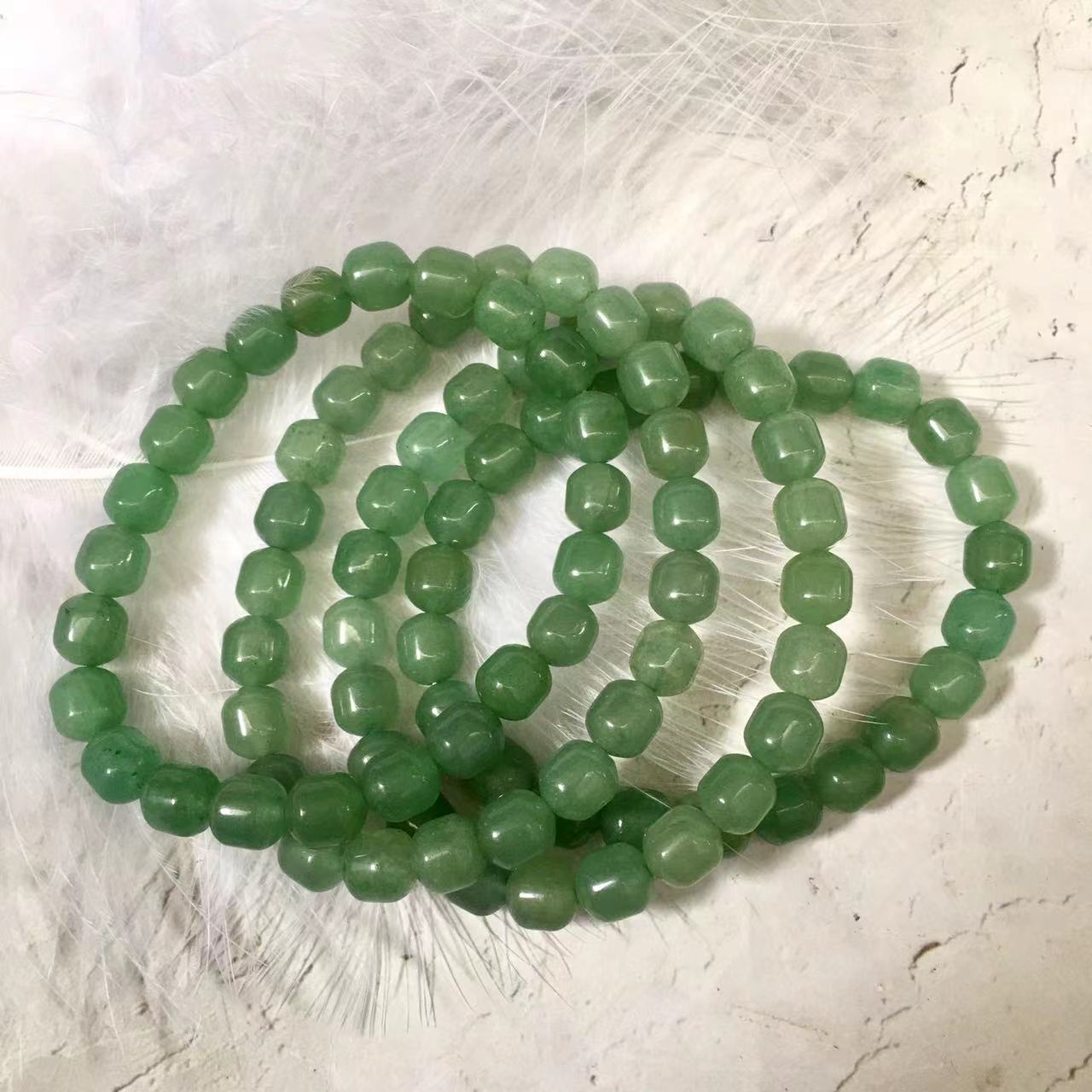 7MM Natural crystal Smooth Green Aventurine Gemstone Beads bracelet