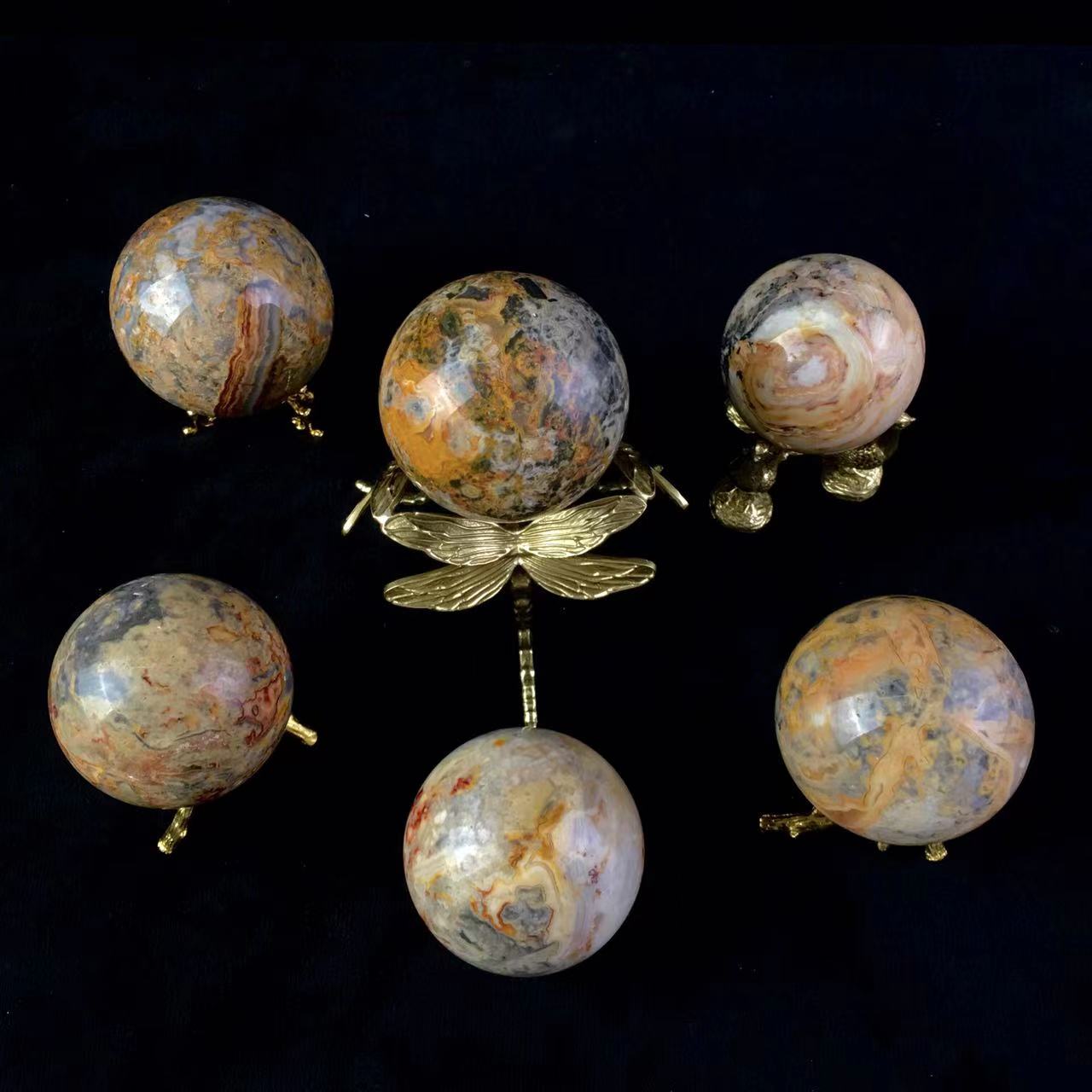 Wholesale natural crystals spheres crazy agate sphere for decoration 1kg