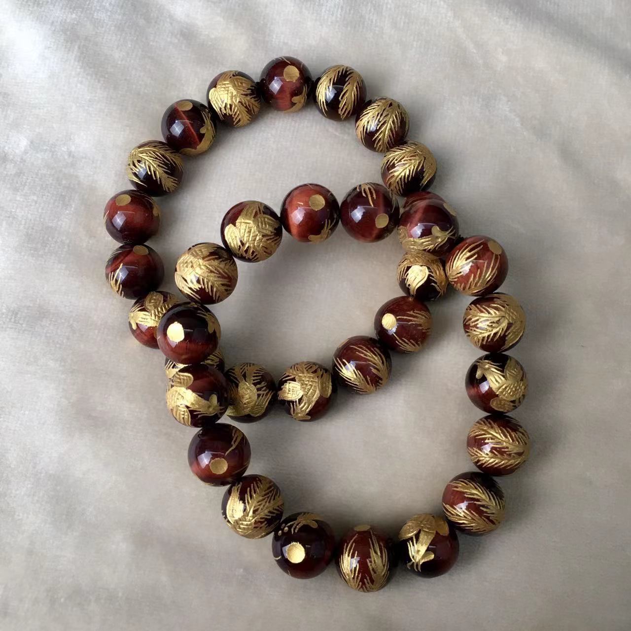 Wholesale Grade AB+ Natural Stone Bead 8/10/12/14/16/18MM Mens Tiger Eye Bracelet Gemstone Jewelry