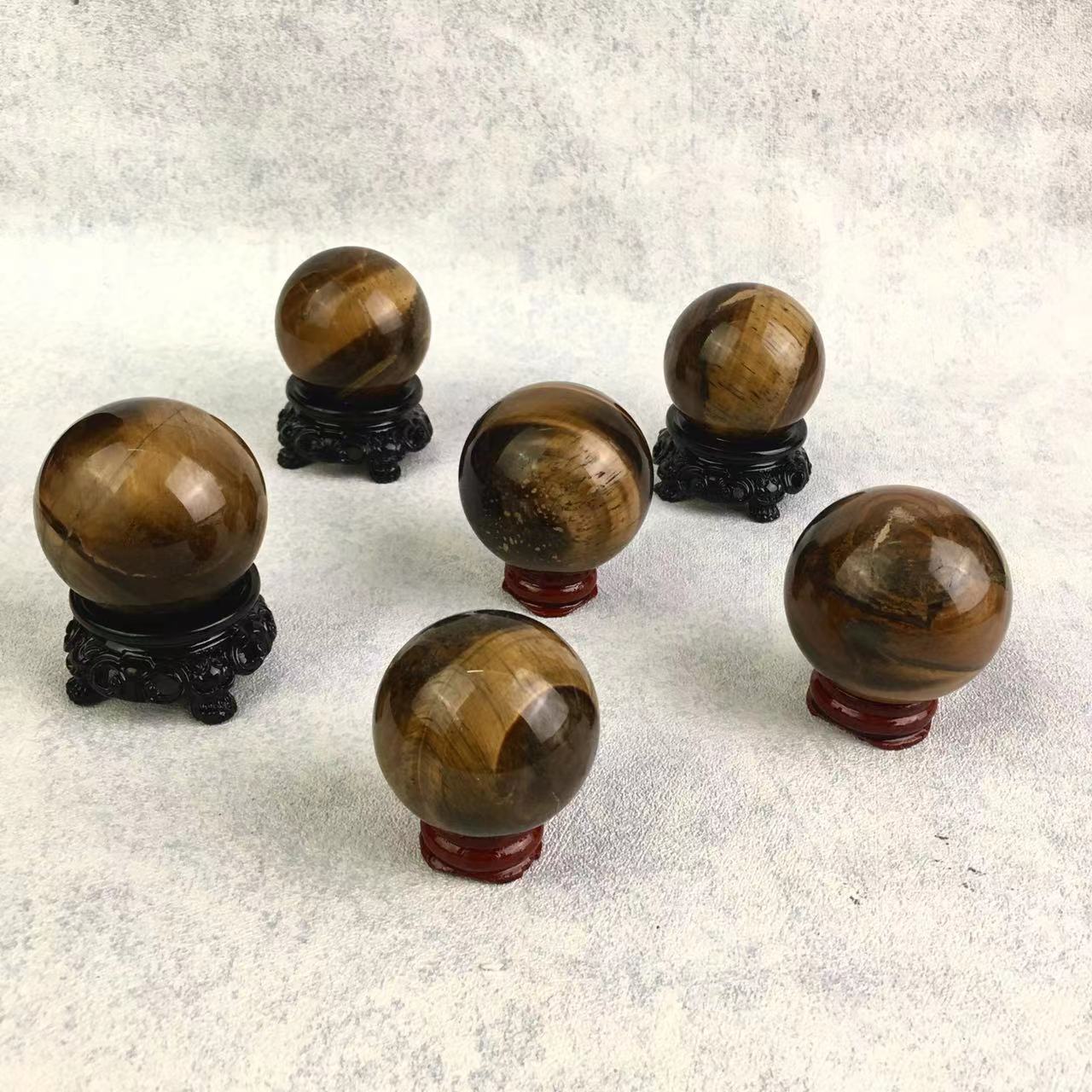 Wholesale natural crystal healing tiger eye sphere for decoration 1kg
