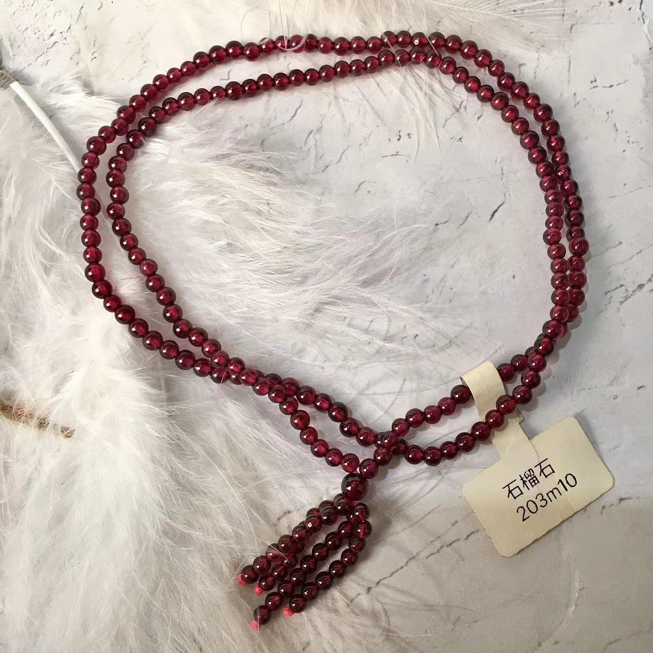 Natural Polish Red Garnet Gemstones Healing Crystal 3/4mm Round Beads Stretch mutil turn Bracelet