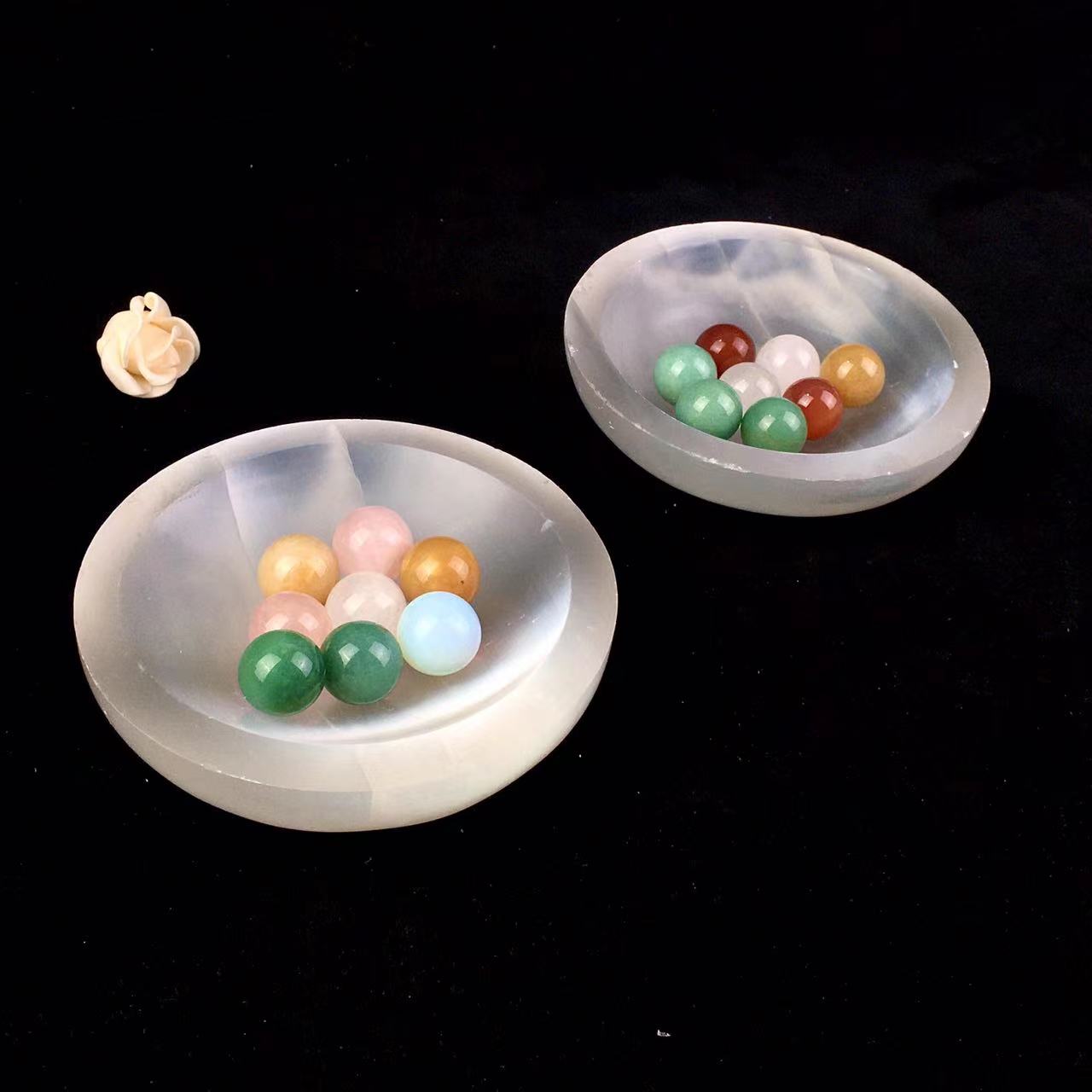 Wholesale high quality reiki natural crystal selenite bowl for decoraiotion
