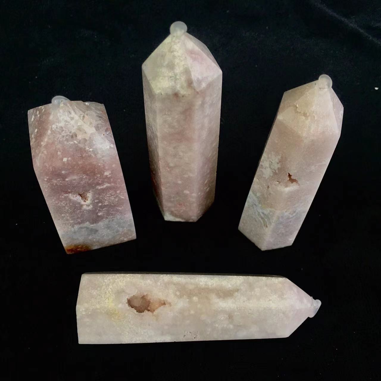 Wholesale Natural Crystal pink amethyst tower for decoraiotion 1kg