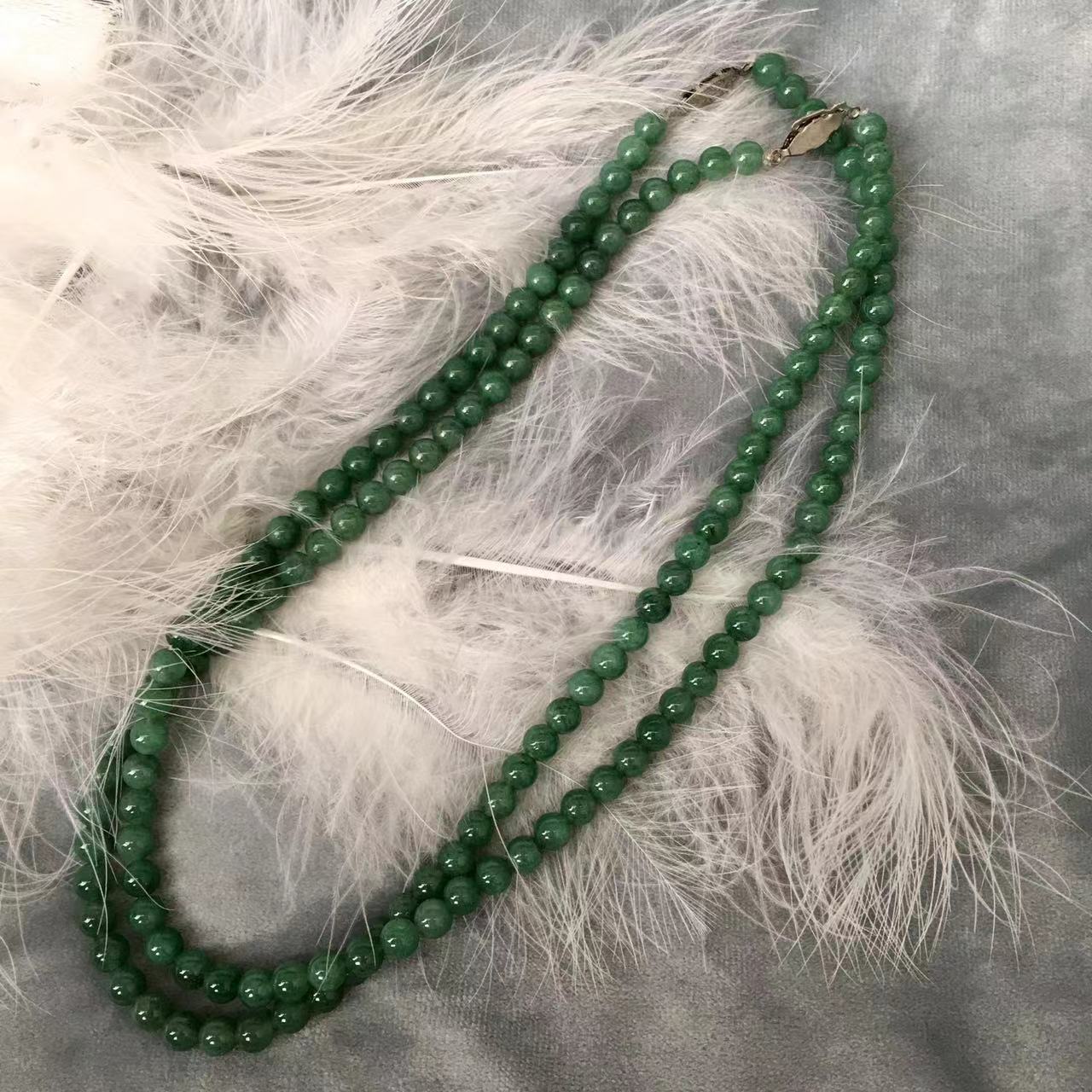 Natural Stone Gemstone Green Aventurine Necklace 6mm