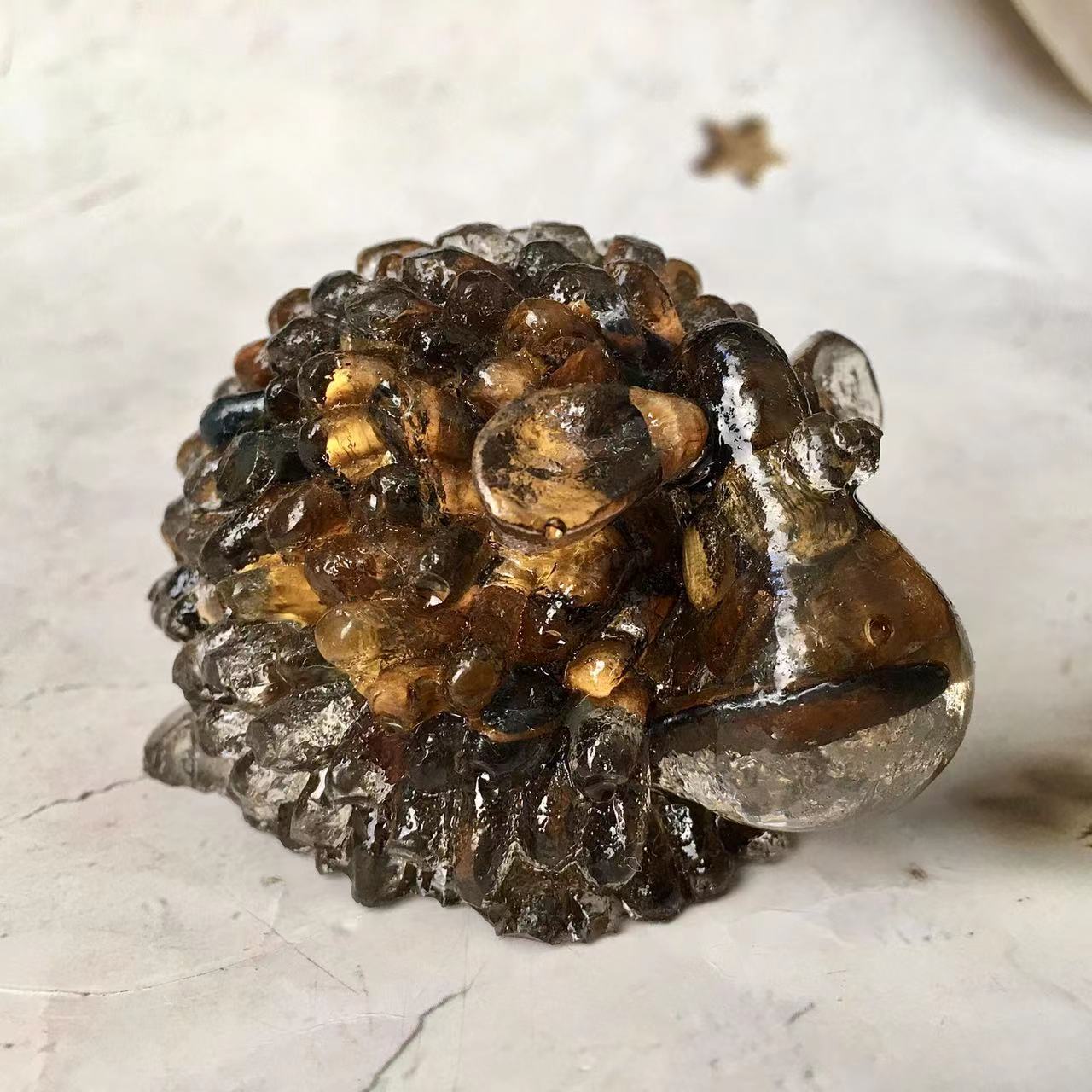 Natural healing crystals gravel chip carving epoxy resin crystal crafts crystal animal donkey