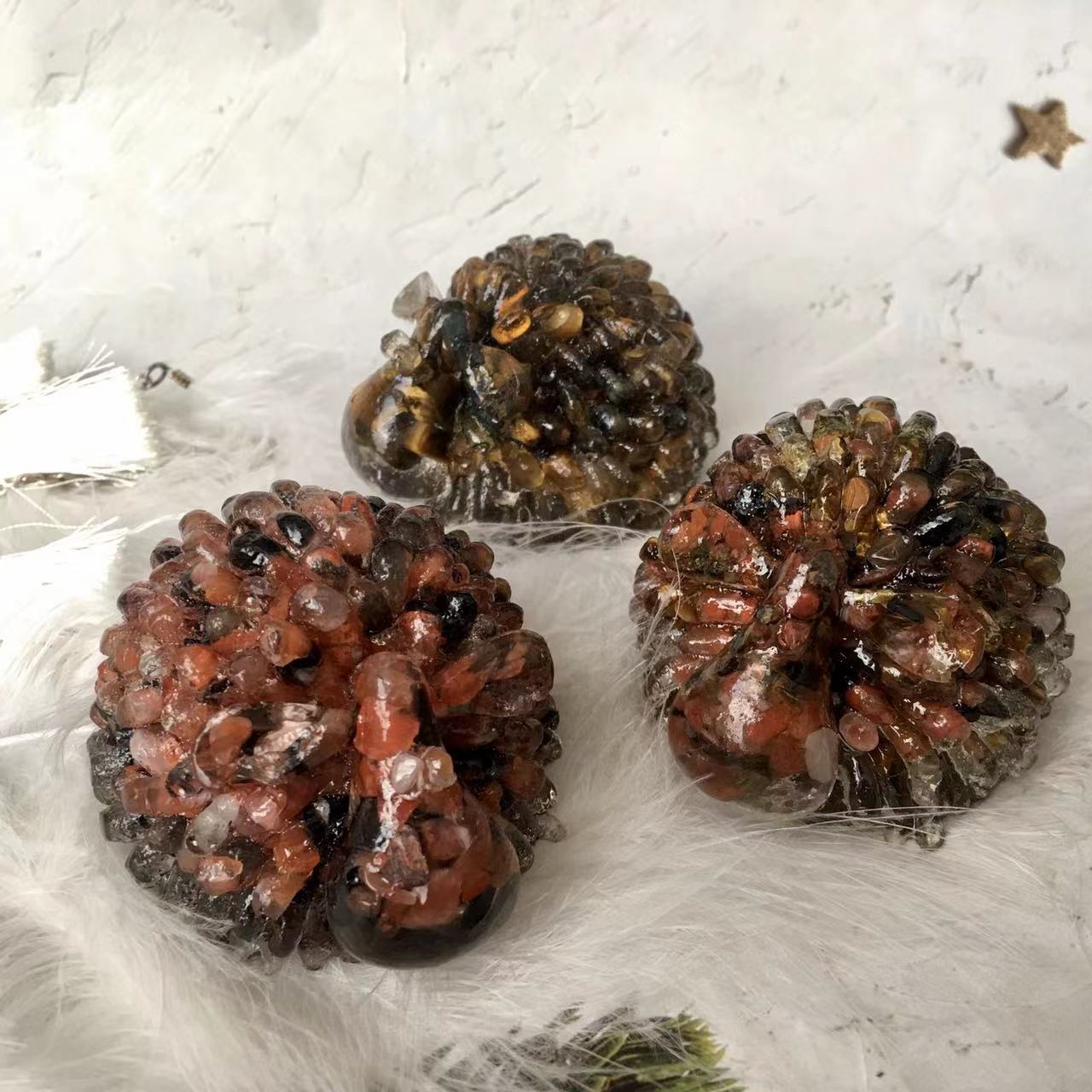 Natural healing crystals gravel chip carving epoxy resin crystal crafts crystal animal donkey