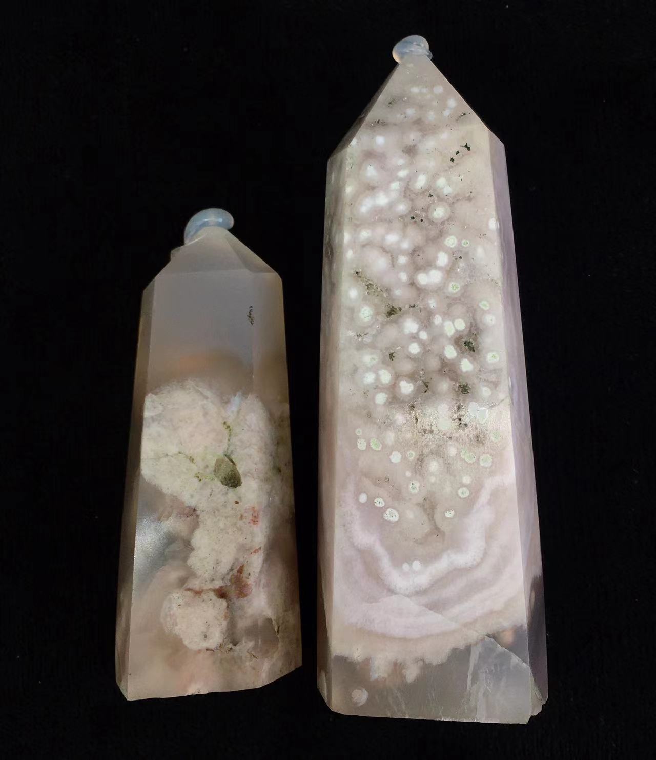 Wholesale Natural Quartz Crystal Sakura agate Tower for decoraiotion 1kg