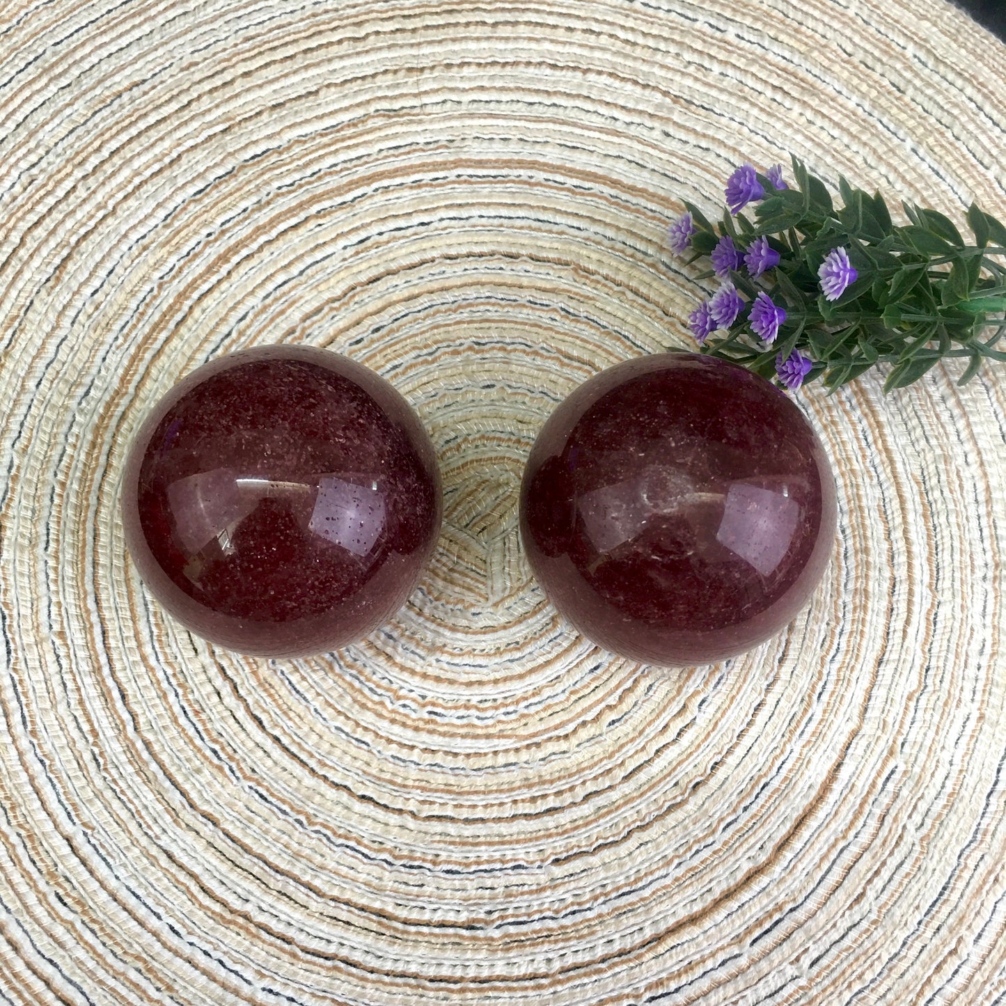 Wholesale Natural Strawberry Quartz Crystal Spheres for decoration 1kg