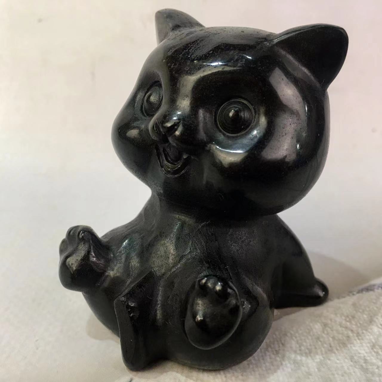 Wholesale high quality reiki naturalcrystal Black obsidian carving Collection for decoraiotion