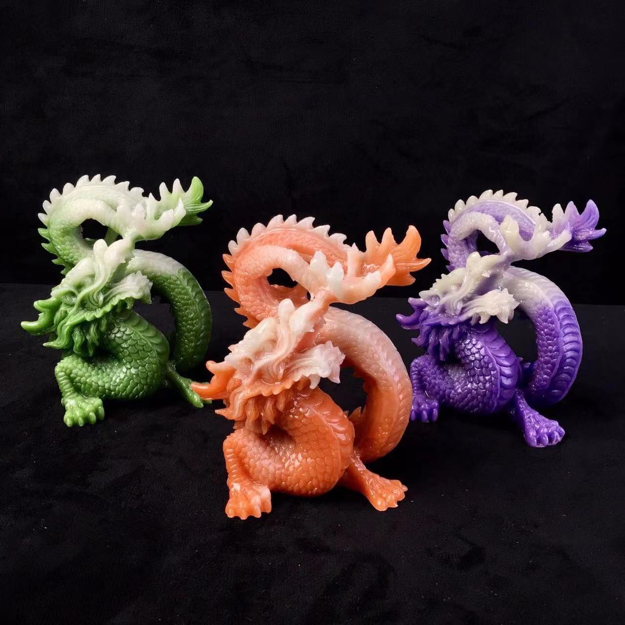 Wholesale crystal luminous High-quality Luminous Stone dragon stand for gift Ornament
