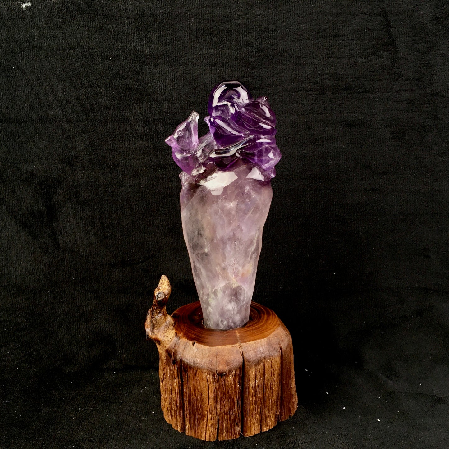 Wholesale natual crystals healing stones amethyst fox and dragon wand crystal amethyst wand for decoraiotion