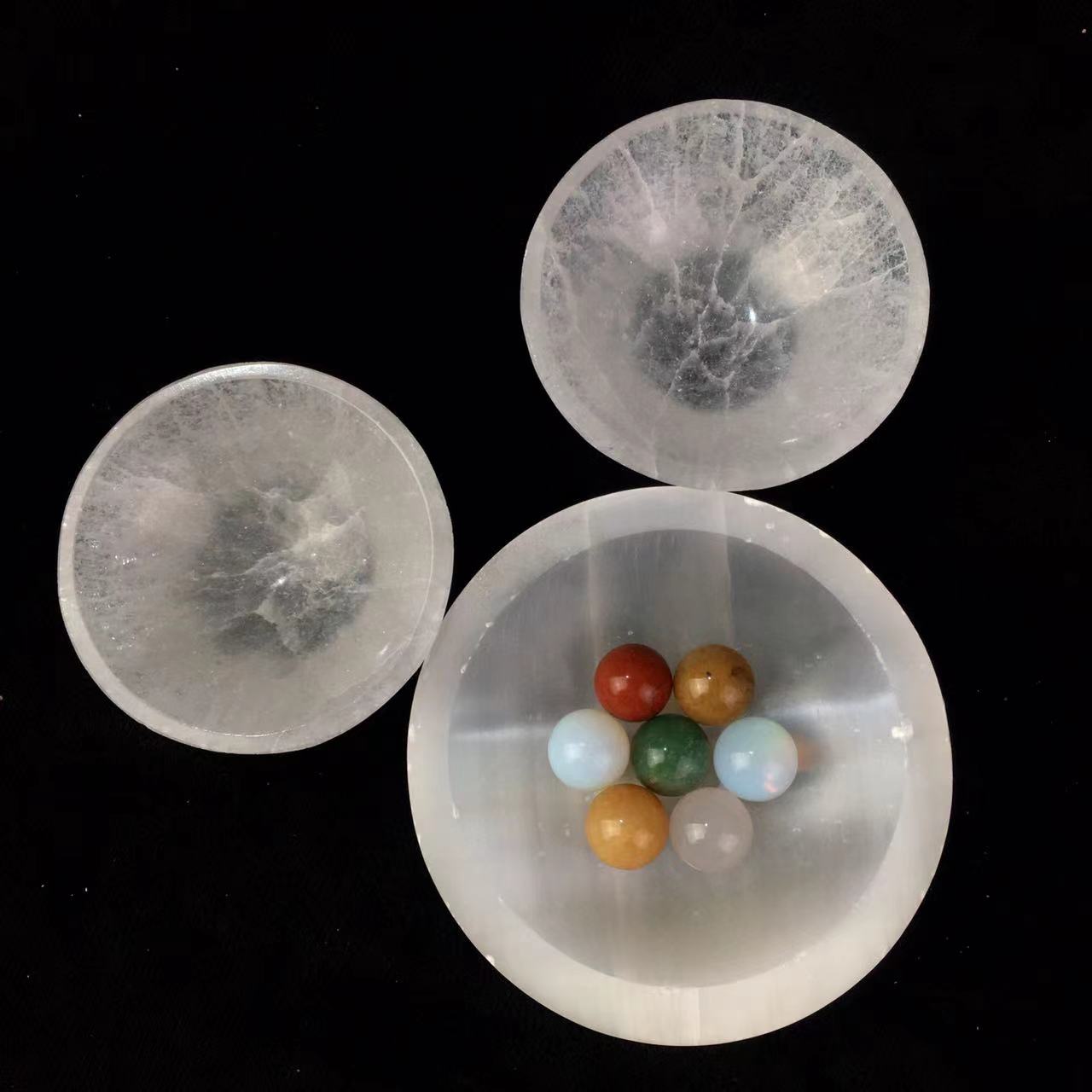 Wholesale high quality reiki natural crystal selenite bowl for decoraiotion