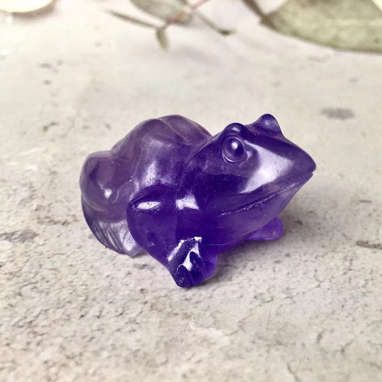 Wholesale Natural crystal Hand Carved fluorite crystal animals crafts Frog Statue For gift and crystal decor