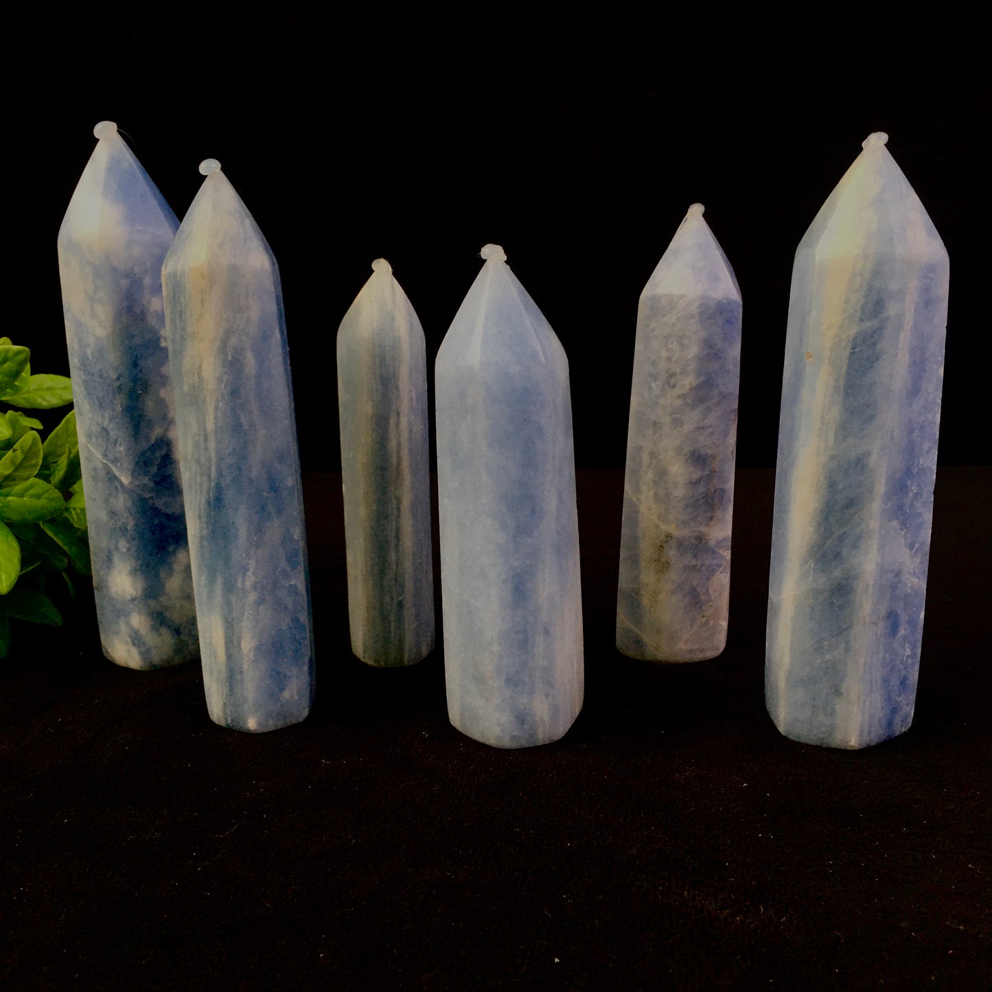 Wholesale natural Crystal Blue Calcite Quartz Towers For Decoration 1kg