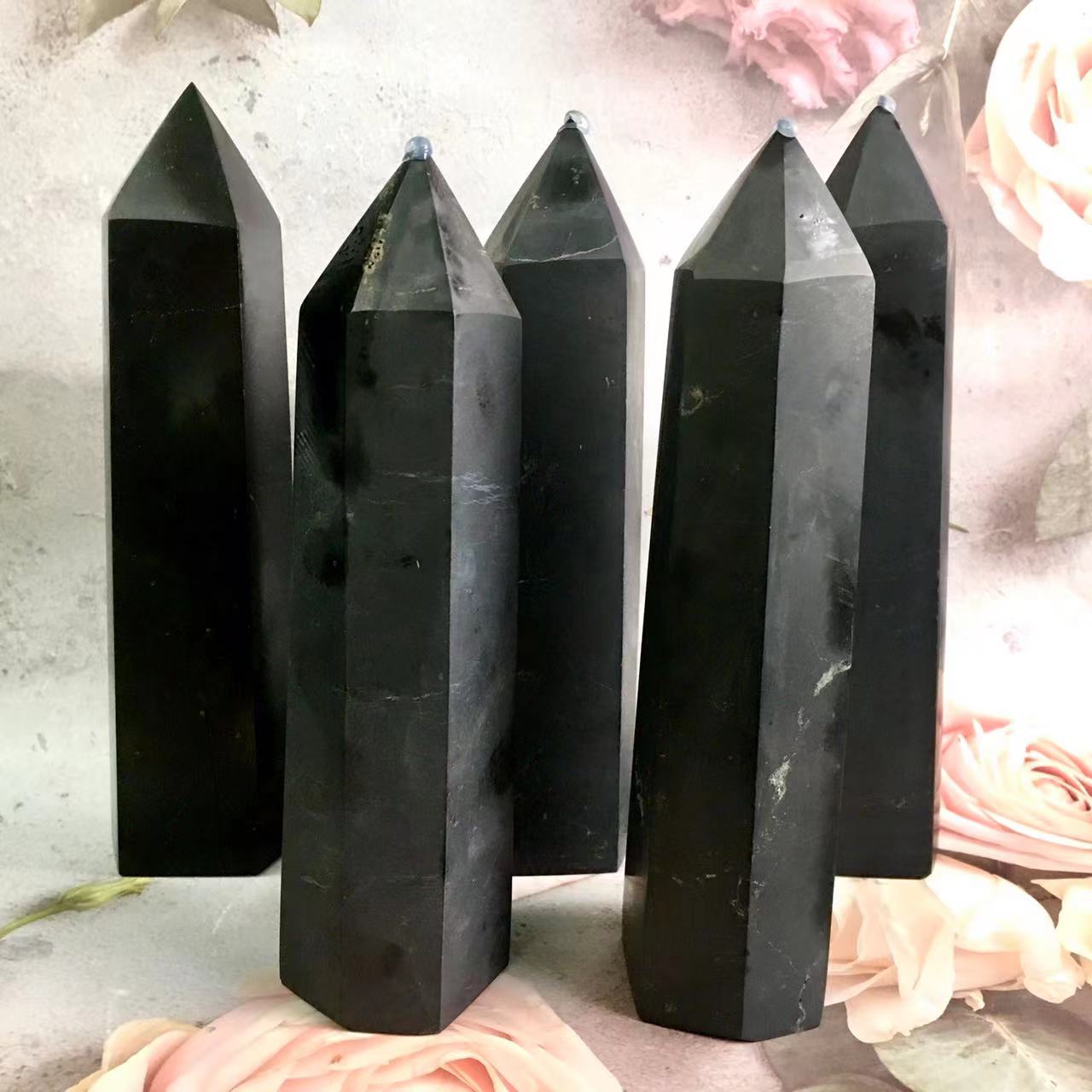 Wholesale natural crystal shungitetower for decoration 1kg