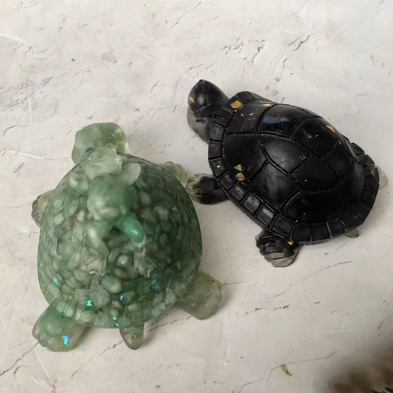 Natural healing crystals gravel chip carving epoxy resin crystal crafts crystal animal turtle