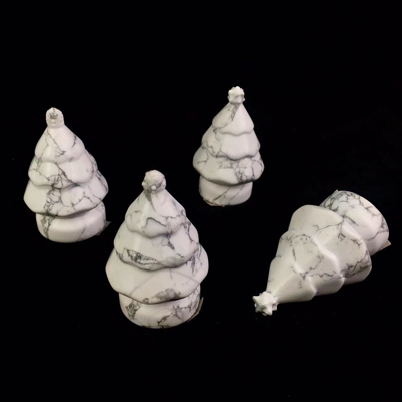 Natural crystal Christmas Tree Hand-carved ruby zostite and howlite Crystal Pine Christmas Tree For Christmas Decor
