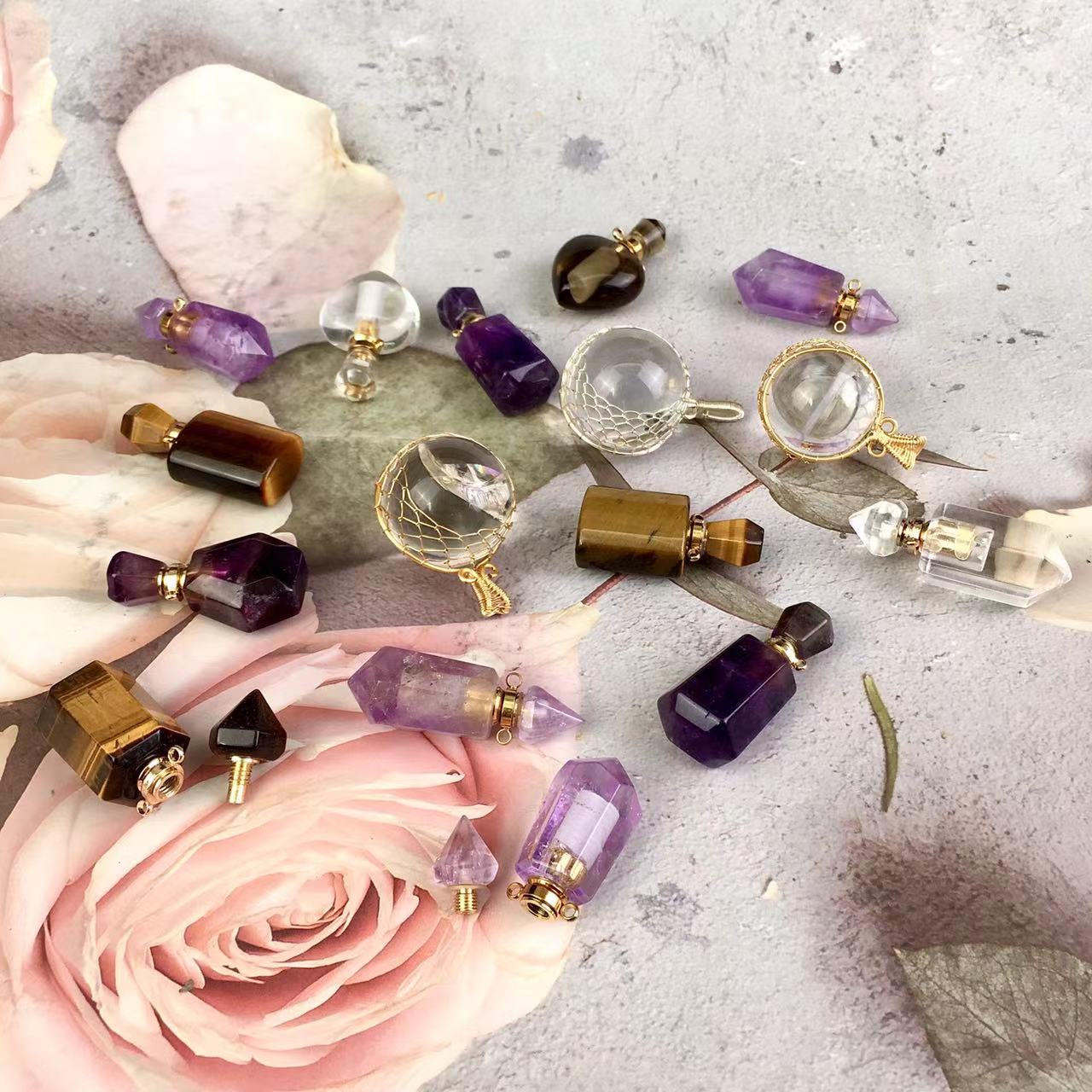 High quality wholesale Natural Crystal Perfume bottle For Decoration