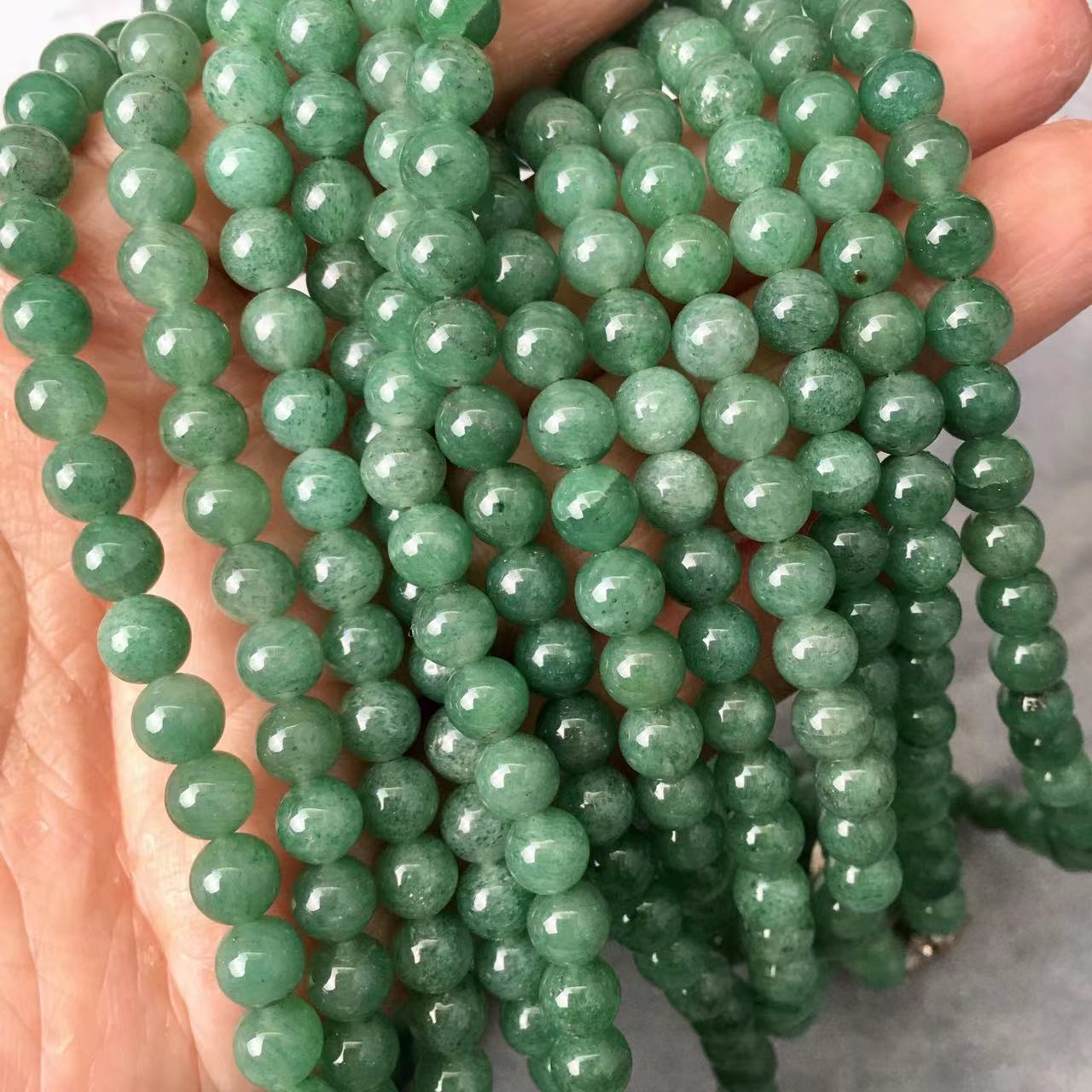 Natural Stone Gemstone Green Aventurine Necklace 6mm