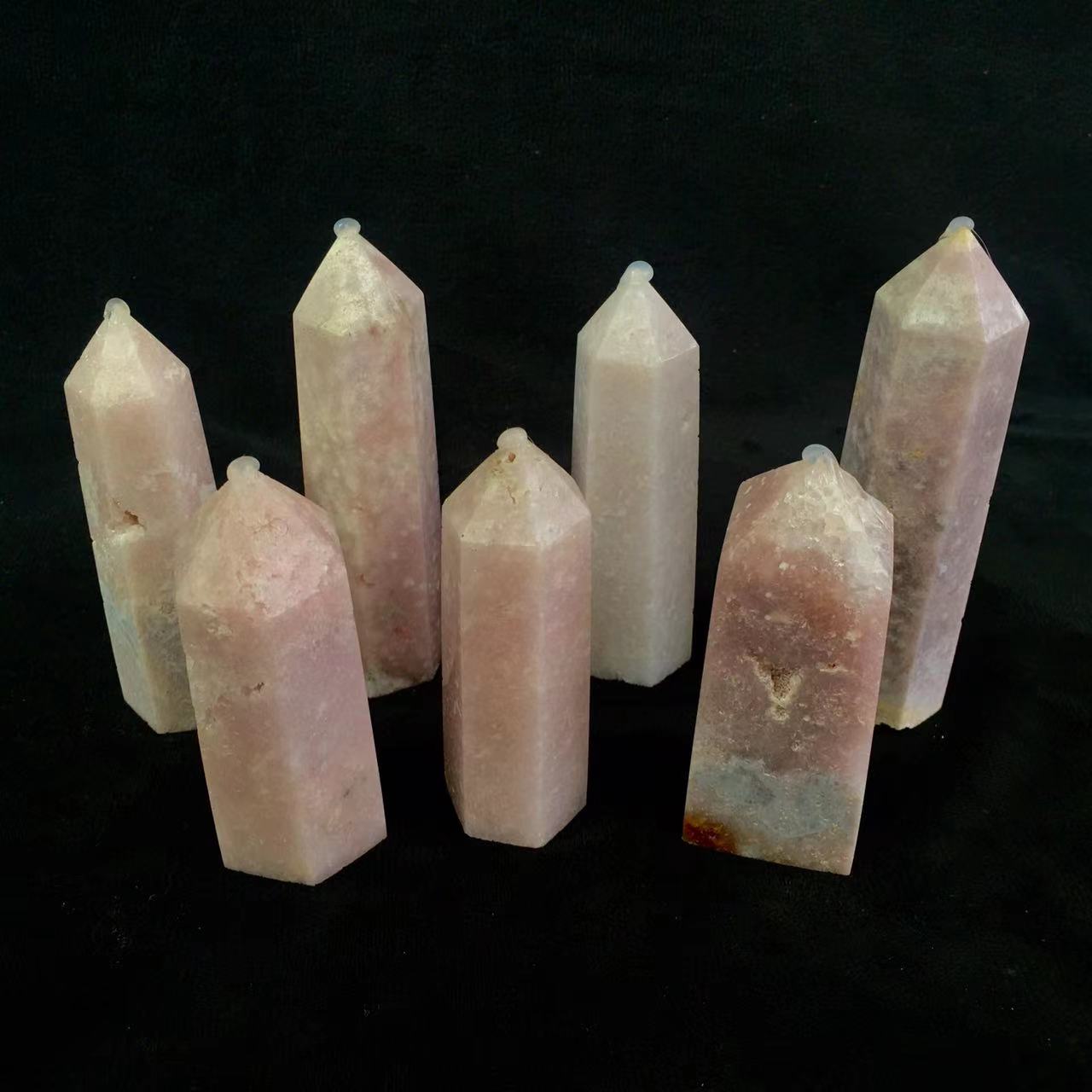 Wholesale Natural Crystal pink amethyst tower for decoraiotion 1kg