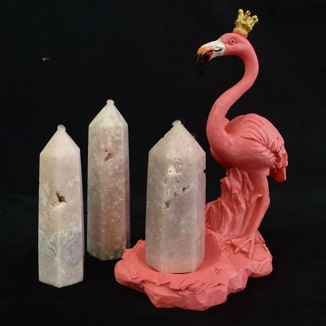 Wholesale Natural Crystal pink amethyst tower for decoraiotion 1kg