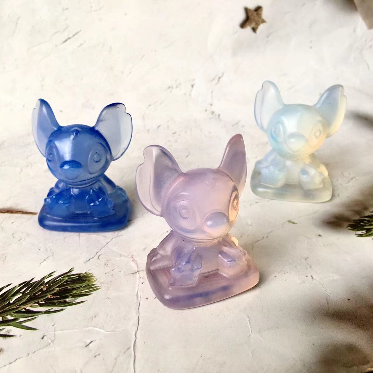 Wholesale High quality Stitch opal carving for gift stitch healing crystal carving
