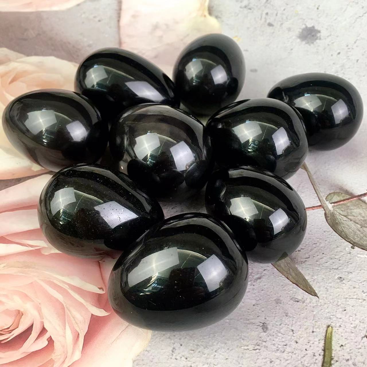 Wholesale crystal natural healing rainbow obsidian egg For Decoration