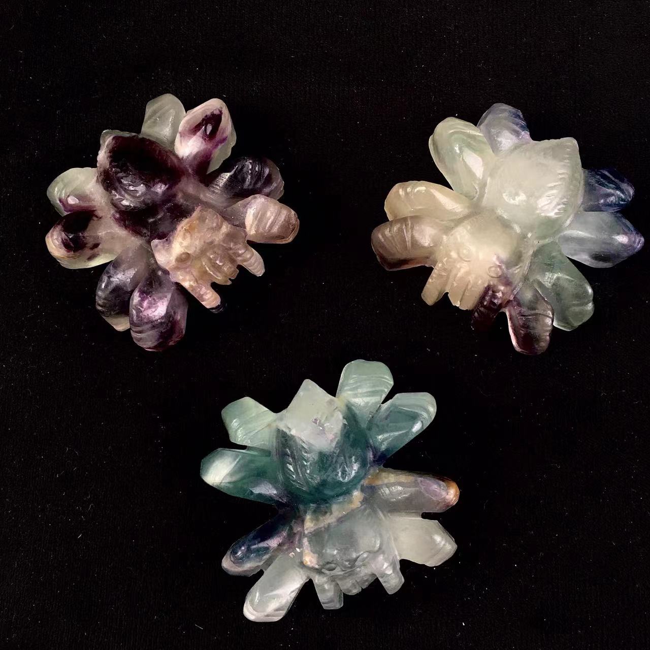 Wholesale Natural High Quality Hand Carved Quartz Crystal Animal Fluorite Spider For Decoration