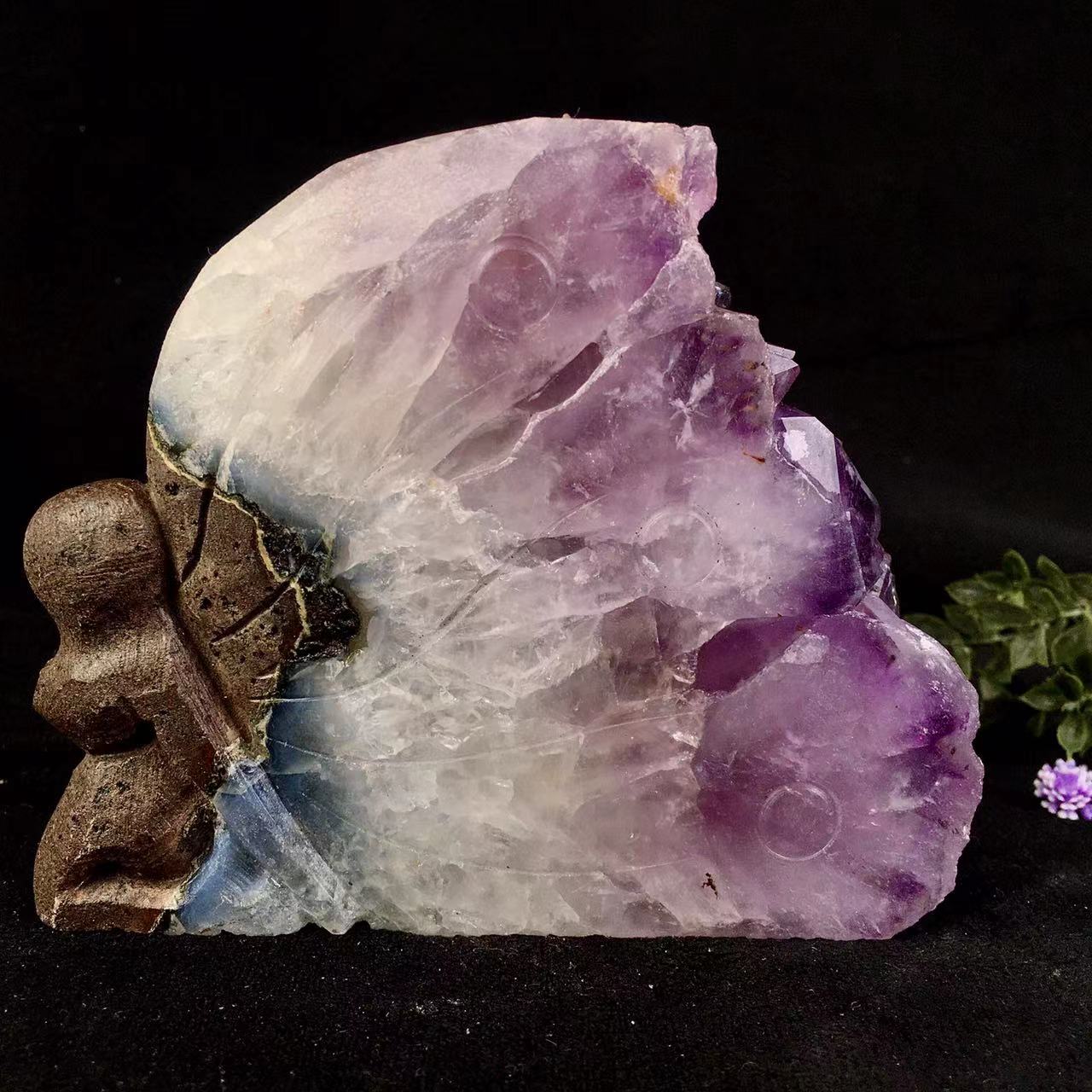 Wholesale high quality reiki natural crystal purple quartz fairy carving for decoraiotion