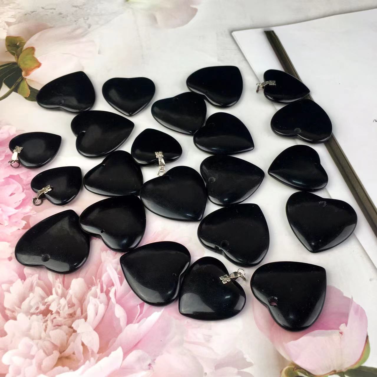 High quality wholesale Natural Crystal Black Obsidian pendant For Decoration