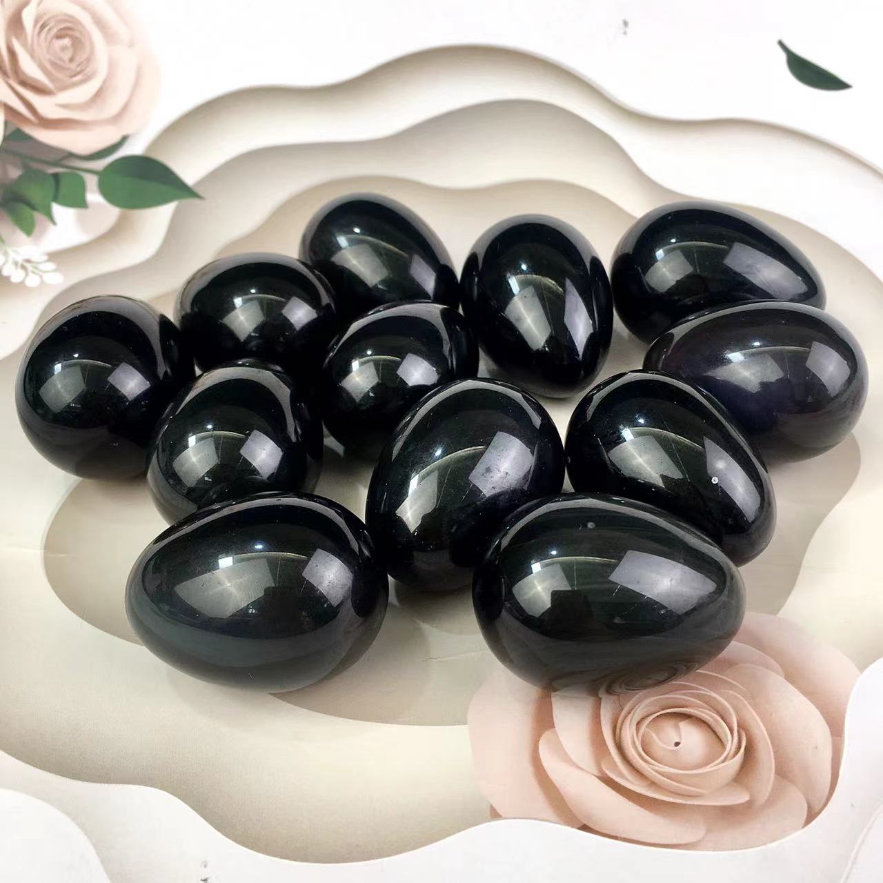 Wholesale Natural Polished Rainbow Obsidian Eggs Crystal For Decoration